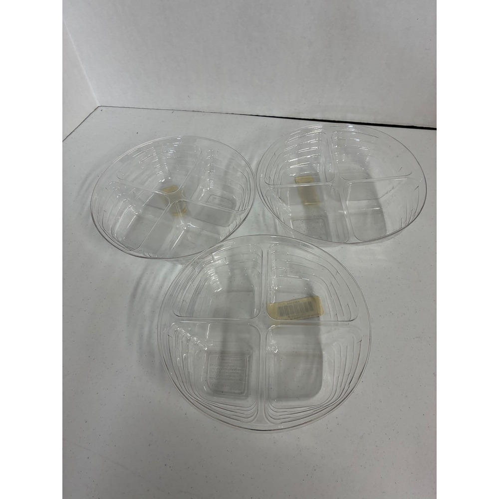 Longaberger Medium Catch All Divided Basket Protectors Clear Plastic 3pk 44440